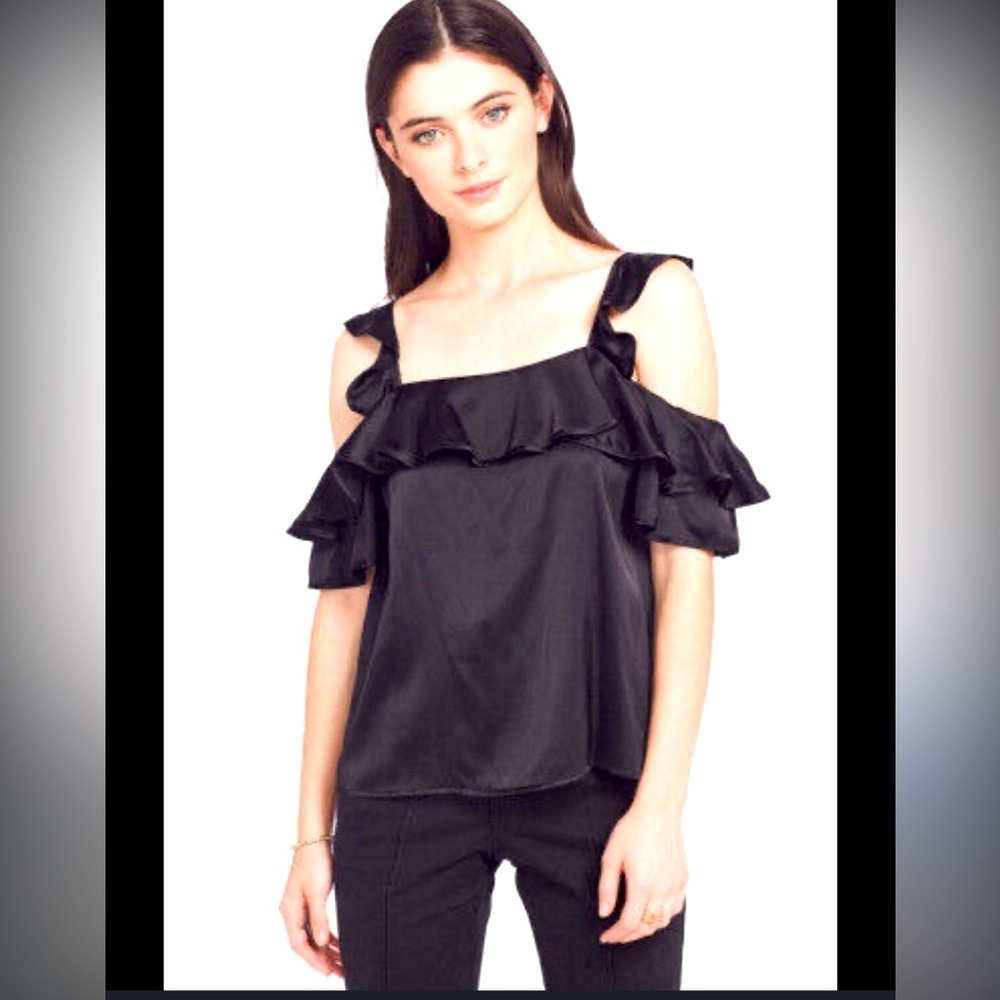 Nwot Willow Ruffle silk Top by A.L.C. 450$ spring revolve boho designer blouse